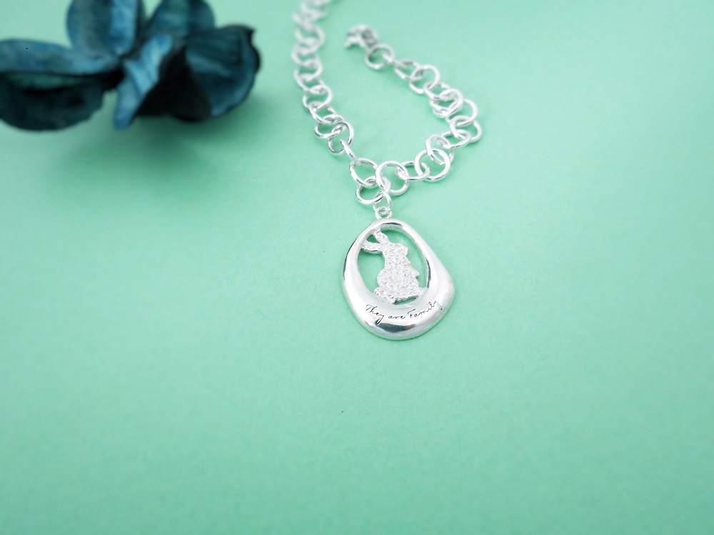 They are Family - 兔子 (純銀手鍊 動物銀飾)  - 飾品圖片第1張