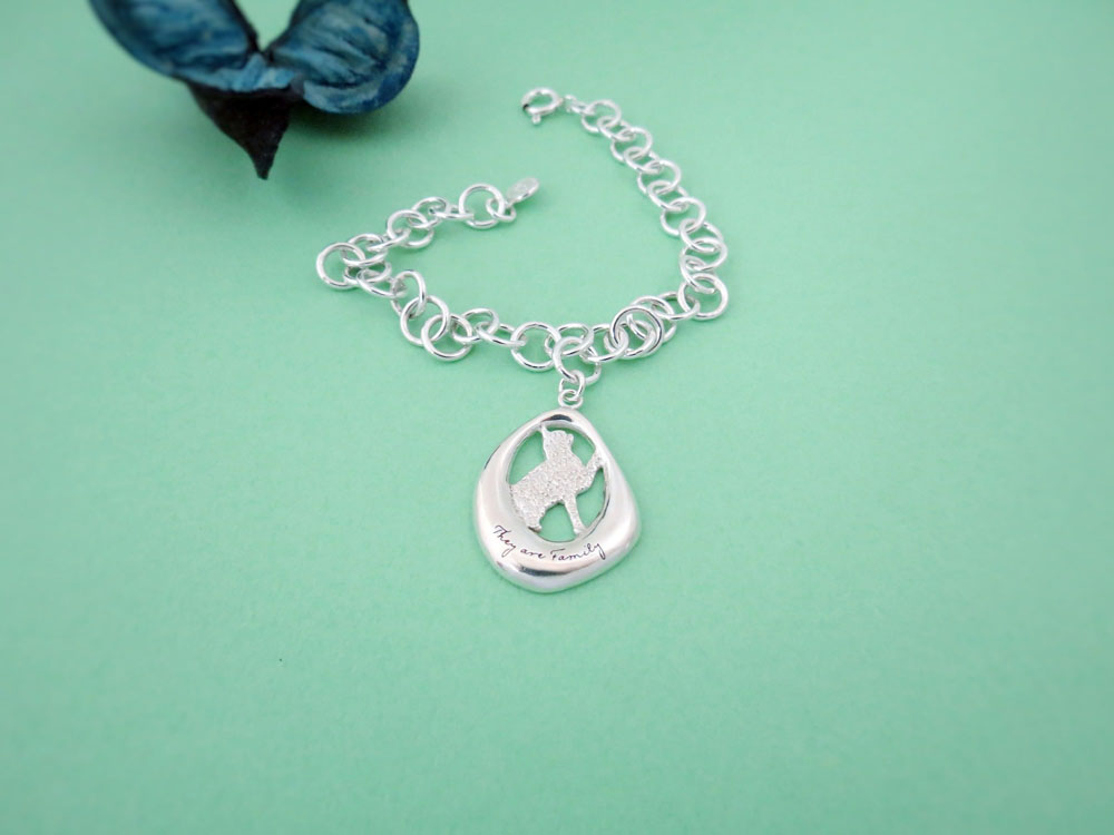 They are Family - 貓咪伸手手 (純銀手鍊 動物銀飾)  - 飾品圖片第2張