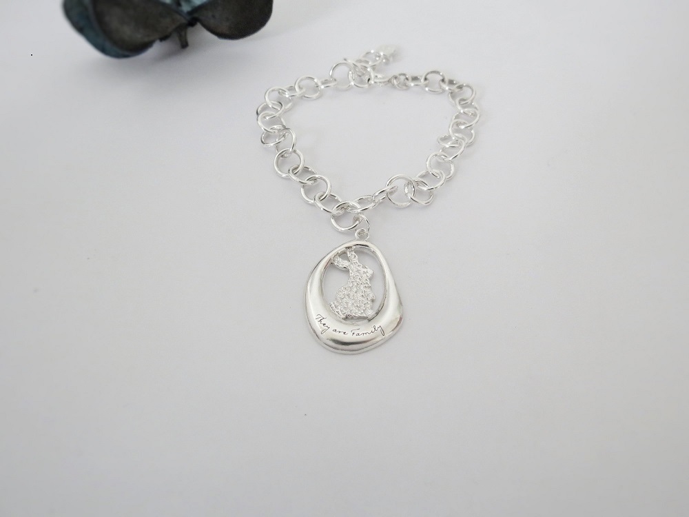 They are Family - 兔子 (純銀手鍊 動物銀飾)  - 飾品圖片第2張