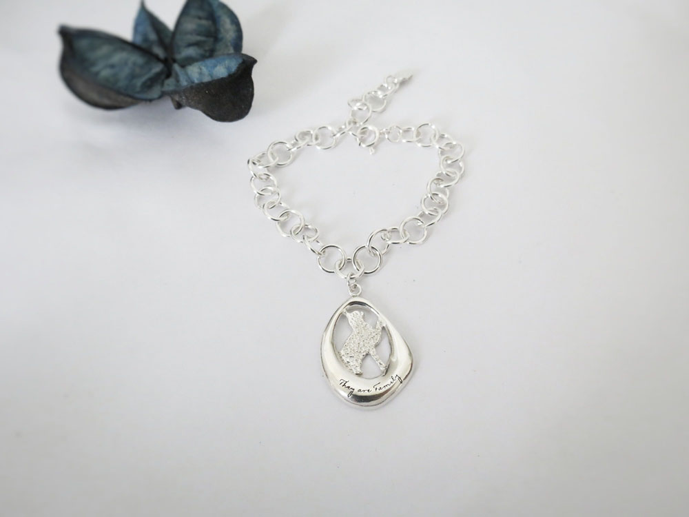 They are Family - 貓咪伸手手 (純銀手鍊 動物銀飾)  - 飾品圖片第3張