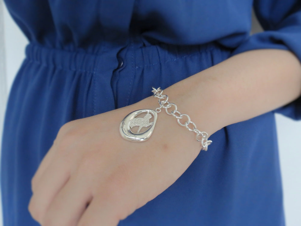 They are Family - 貓咪伸手手 (純銀手鍊 動物銀飾)  - 飾品圖片第4張