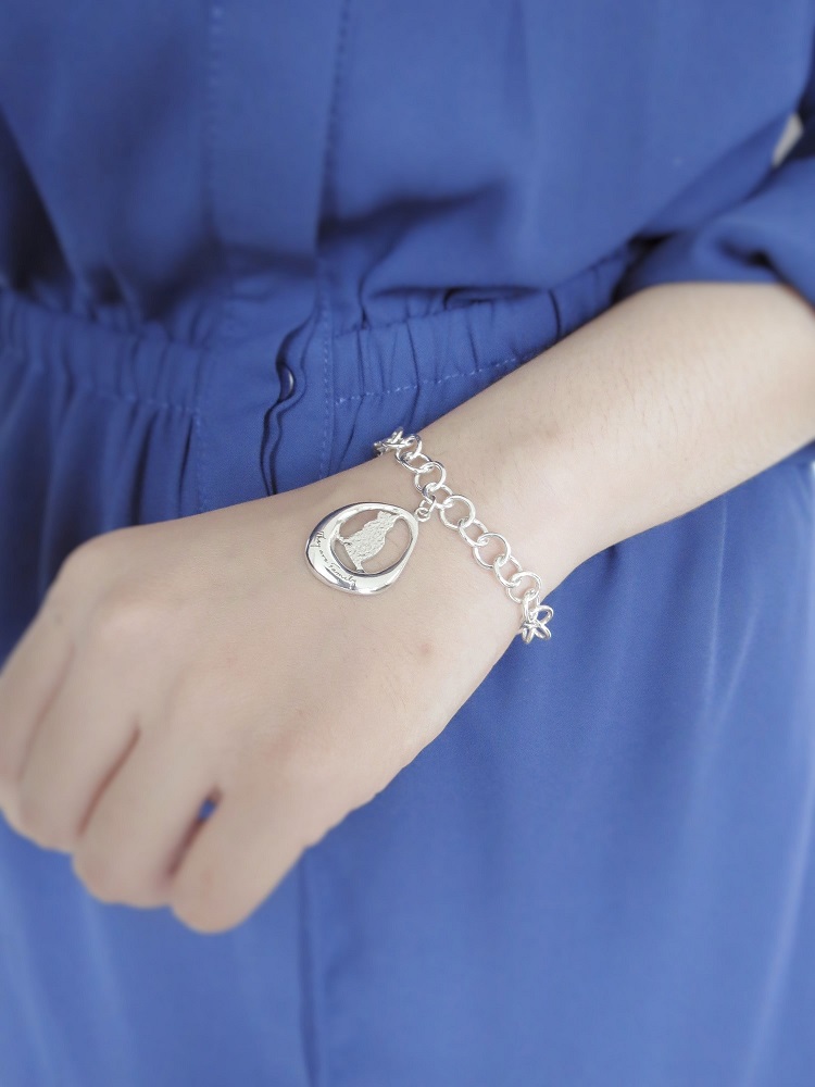 They are Family - 貓咪坐著 (純銀手鍊 動物銀飾)  - 飾品圖片第5張