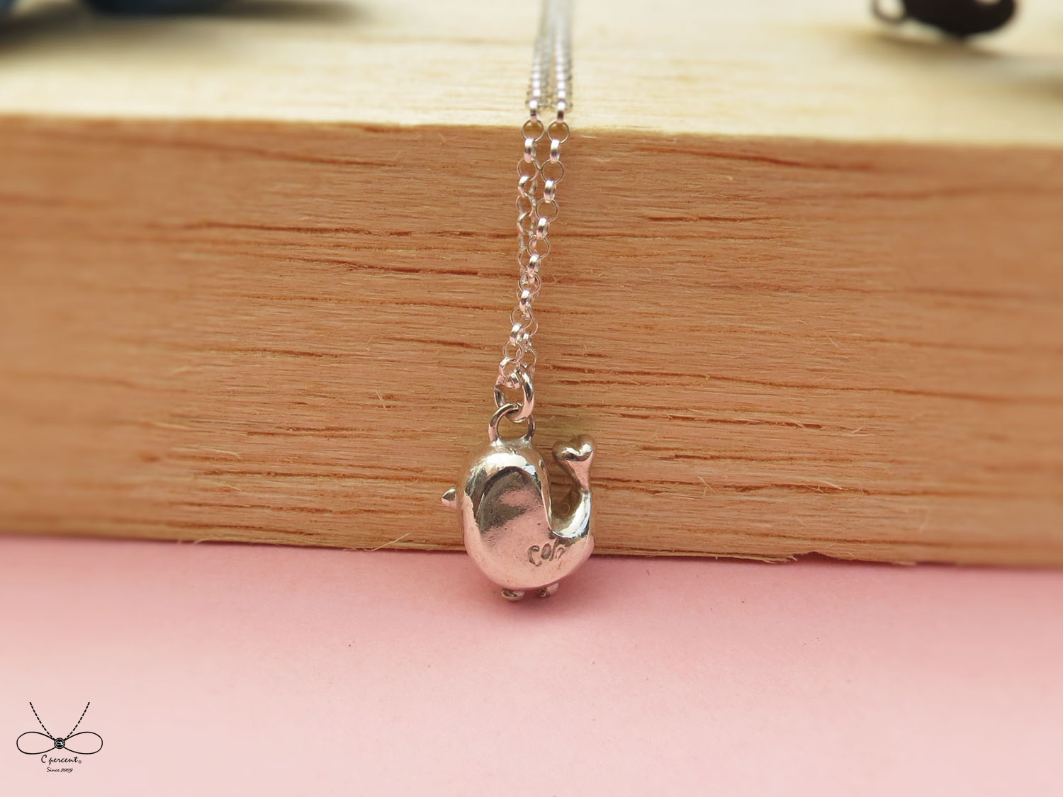 咕溜鳥 | 純銀項鍊 女款 細鍊 鎖骨鍊 立體動物 手工銀飾 - 飾品圖片第4張