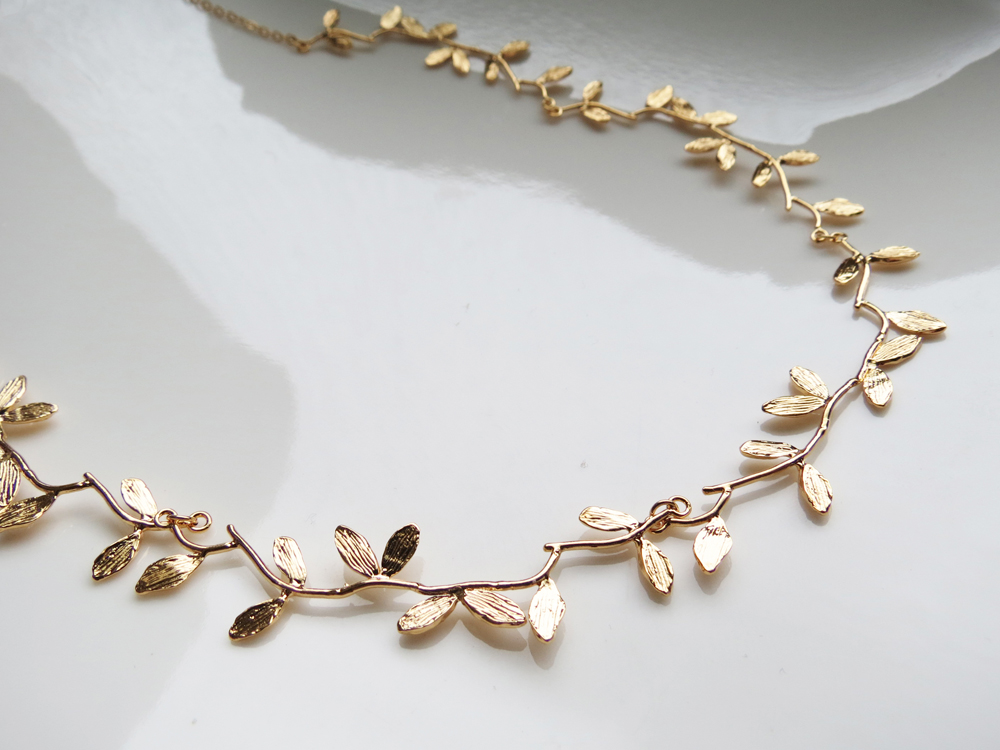 小樹枝圍圈圈 (電鍍K金項鍊) - 飾品圖片第2張