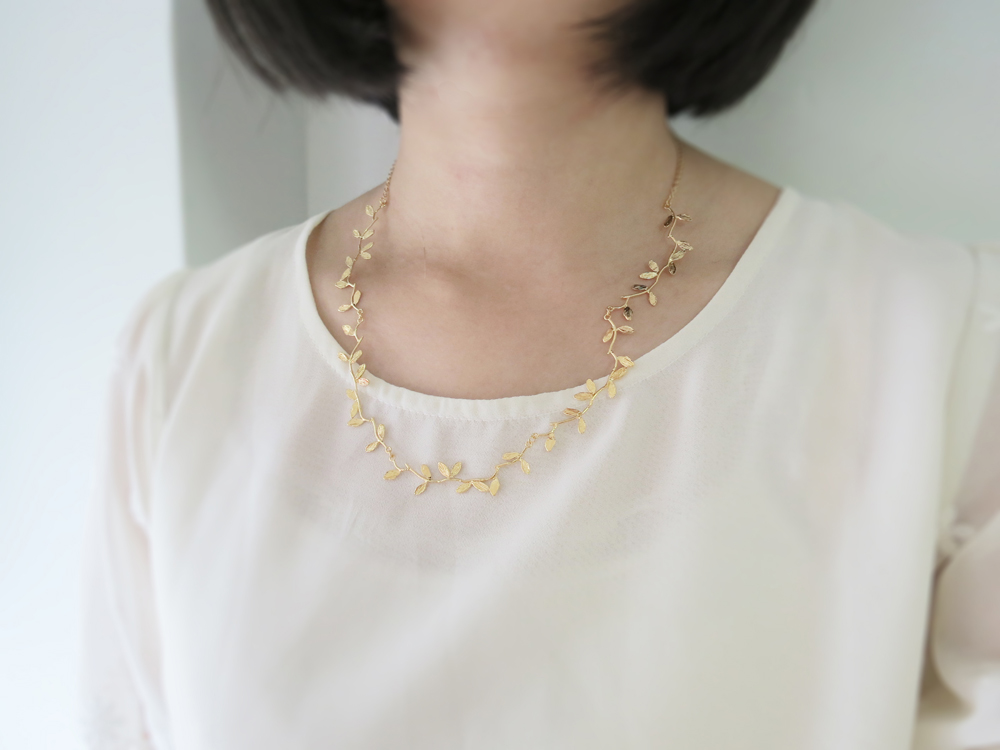 小樹枝圍圈圈 (電鍍K金項鍊) - 飾品圖片第4張