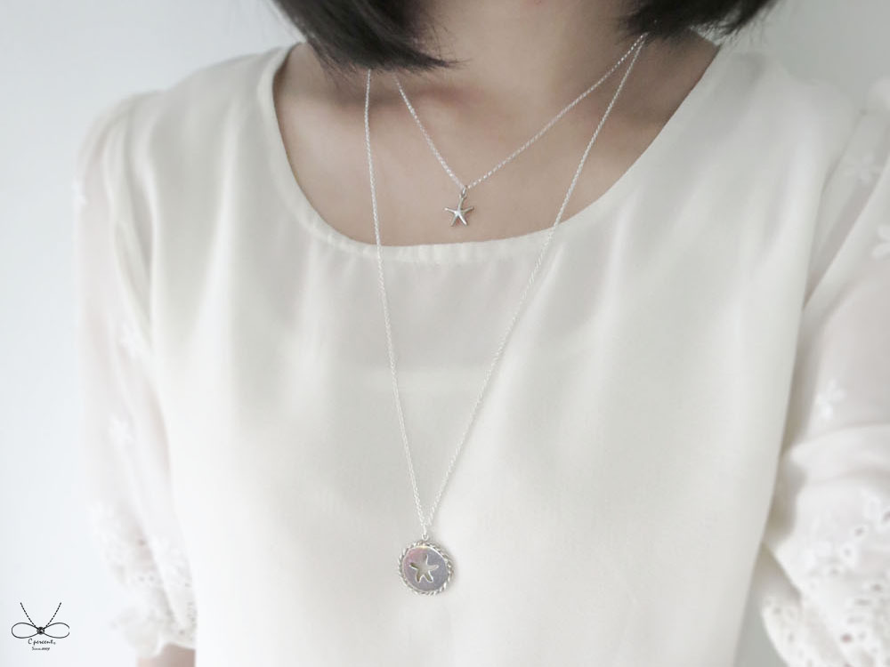 海星 - 美人魚公主 (純銀項鍊 女款 雙層長鏈 手工銀飾) - 飾品圖片第1張