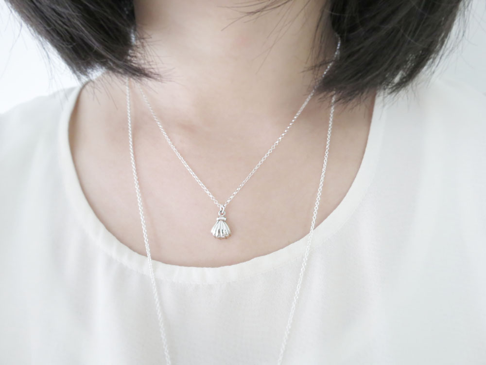 貝殼 -  美人魚公主 (純銀項鍊 女款 雙層長鏈 手工銀飾) - 飾品圖片第3張