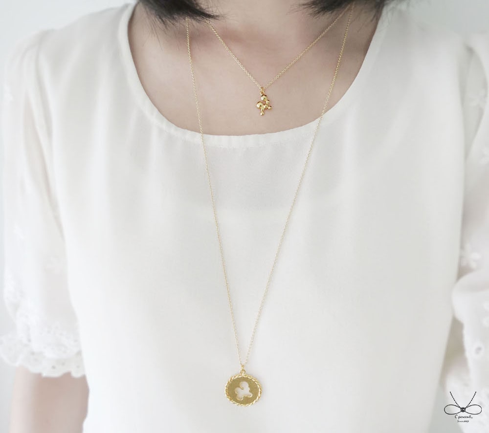 泡泡 - 美人魚公主系列 (鍍K金項鍊 雙層項鍊) - 飾品圖片第5張