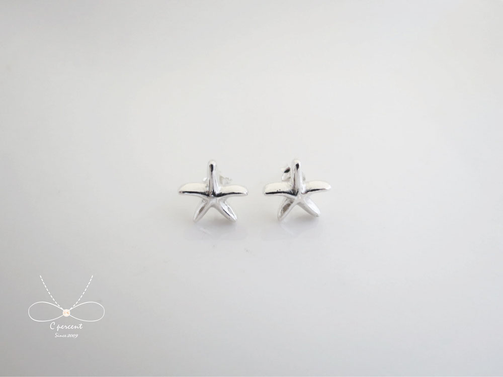 海星 - 美人魚公主 | 純銀耳環 女款 可愛簡約 手工銀飾 - 飾品圖片第2張