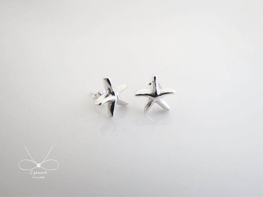 海星 - 美人魚公主 | 純銀耳環 女款 可愛簡約 手工銀飾 - 飾品圖片第3張