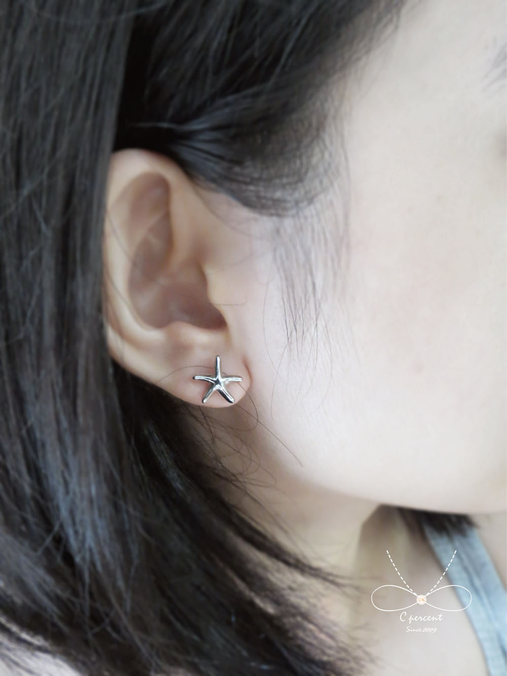 海星 - 美人魚公主 | 純銀耳環 女款 可愛簡約 手工銀飾 - 飾品圖片第4張