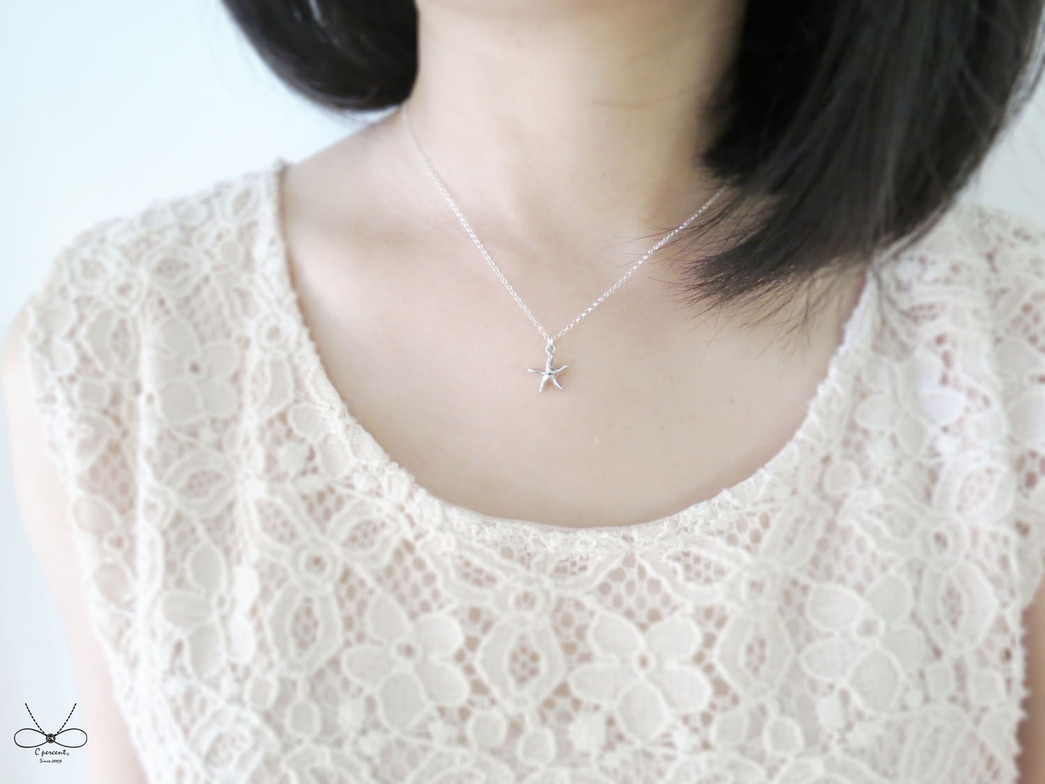 海星 - 美人魚公主 | 純銀項鍊 女款 細鍊 可愛簡約 手工銀飾 - 飾品圖片第5張