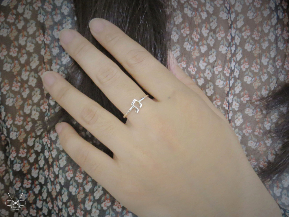 連音符 - 音符系列 | 細圈戒 925純銀 簡約 手工銀飾