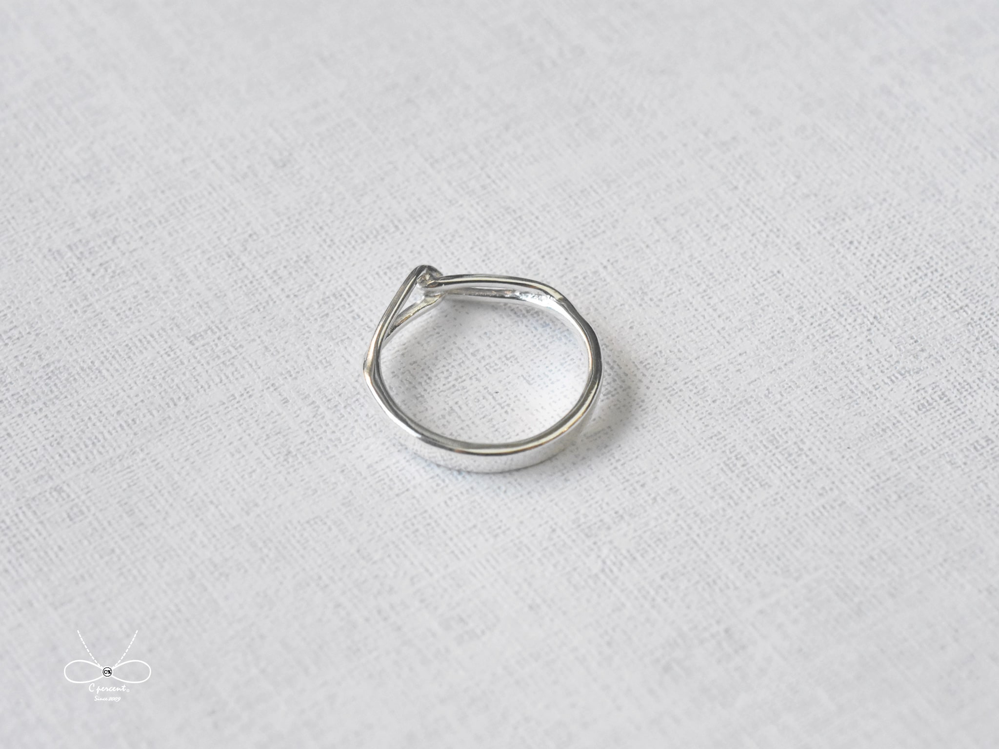 簡約線條交錯戒指 | 925純銀 女戒 可加購刻字 手工銀飾 - 飾品圖片第5張