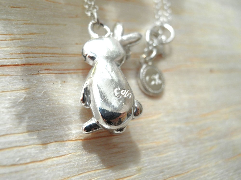 小花兔 | 細項鍊 925純銀 可愛動物 手工銀飾 情人禮物 - 飾品圖片第4張