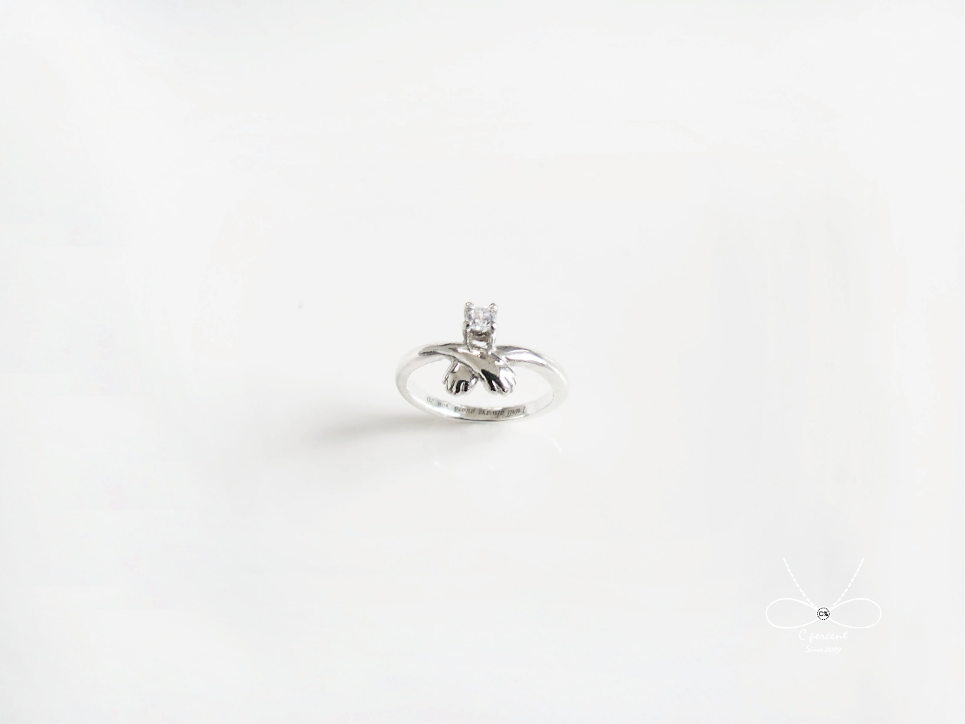 守護 貓咪手手 加鑽款 | 純銀戒指 可愛動物 手工銀飾 - 飾品圖片第2張