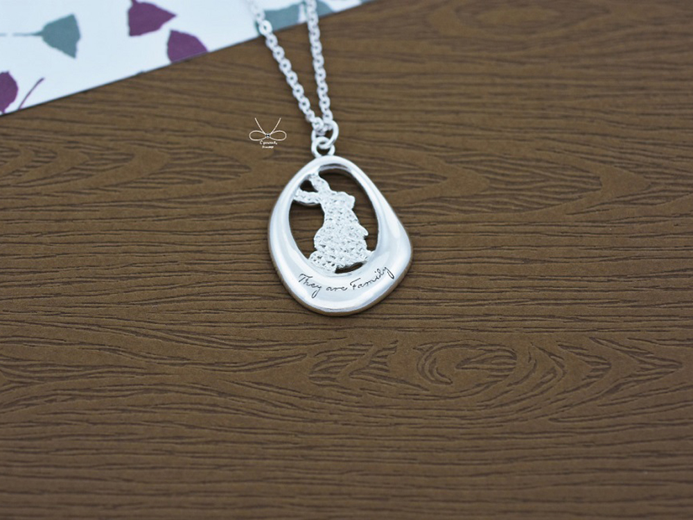 兔子 - They are Family | 長項鍊 925純銀 細項鍊 動物 手工銀飾